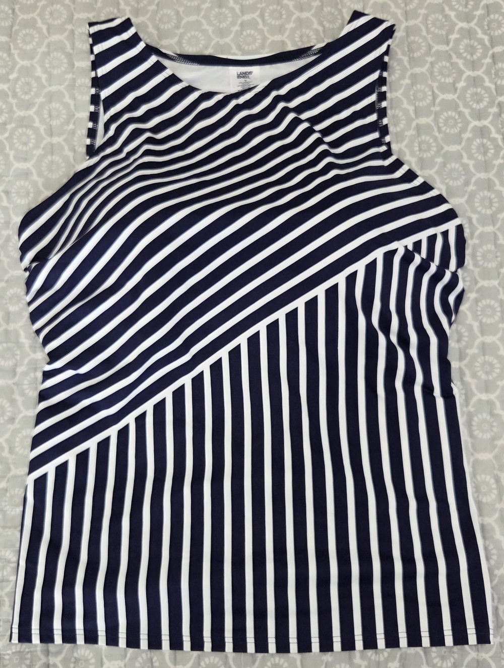 Lands' End Tugless High Neck Tankini Swim Top